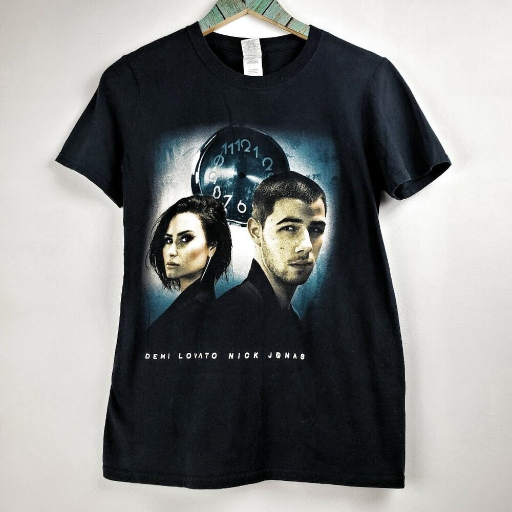 Demi Lovato Nick Jonas Future Now Tour Black T-Shirt Size Small